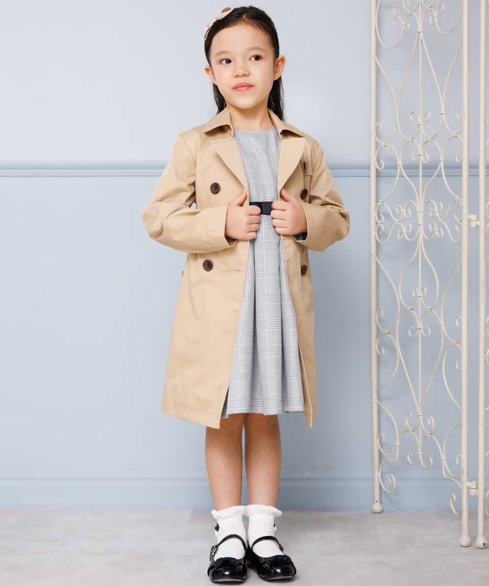 KJUDJ01069 a.v.v KIDS(アー・ヴェ・ヴェ) [100-130]【セレモニースタイル】ウエストリボントレンチコート[WEB限定サイズ] ベージュ