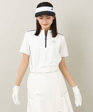 KKKTS10089 a.v.v(アー・ヴェ・ヴェ) レディースゴルフウエア　ハーフZIPモックネックトップス ブラック