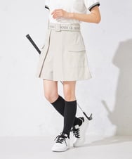 KKLTD11119 a.v.v(アー・ヴェ・ヴェ) レディースゴルフウエア/カーゴキュロットパンツ(ベルト2点SET) グレージュ