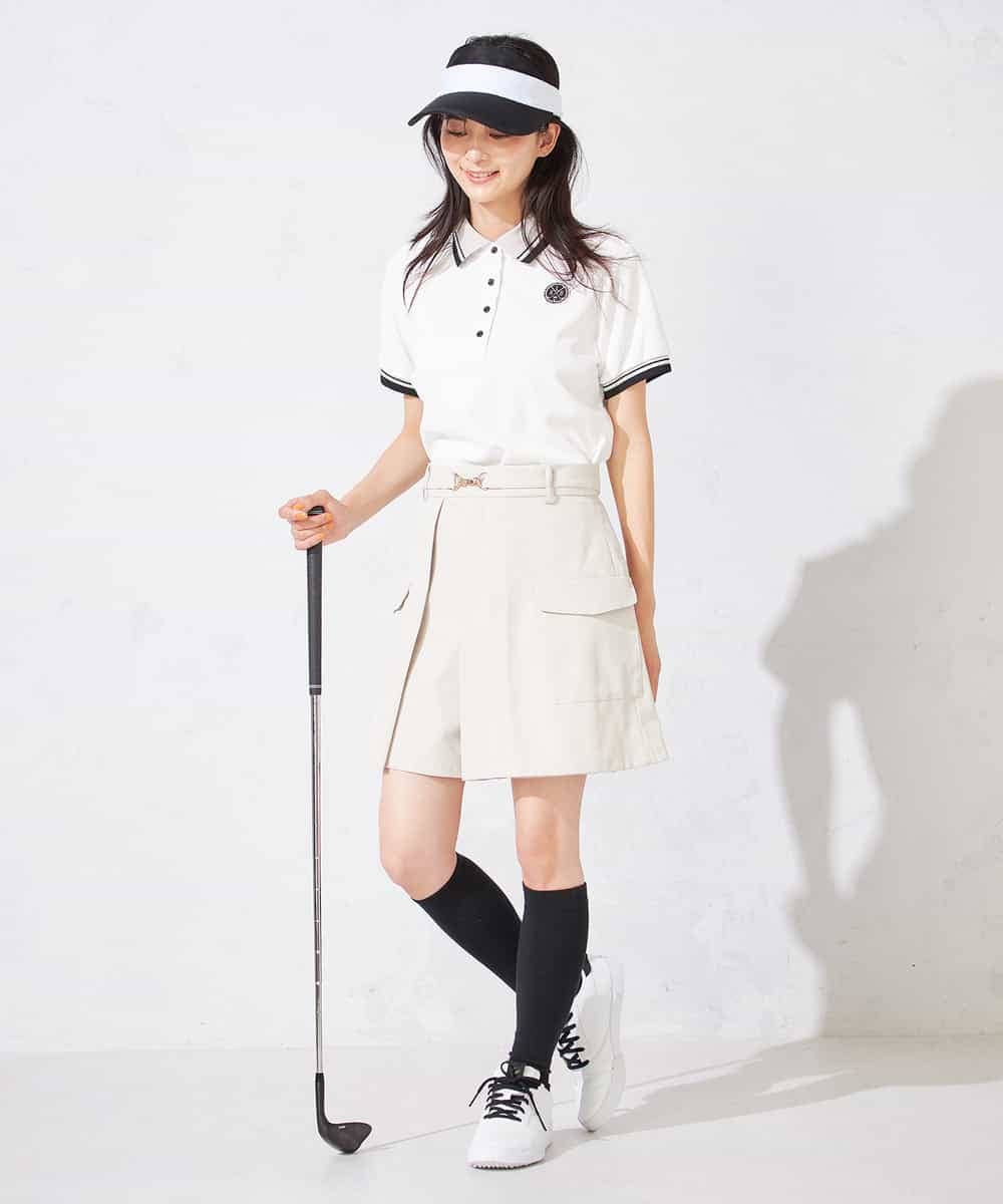 KKLTD11119 a.v.v(アー・ヴェ・ヴェ) レディースゴルフウエア/カーゴキュロットパンツ(ベルト2点SET) グレージュ