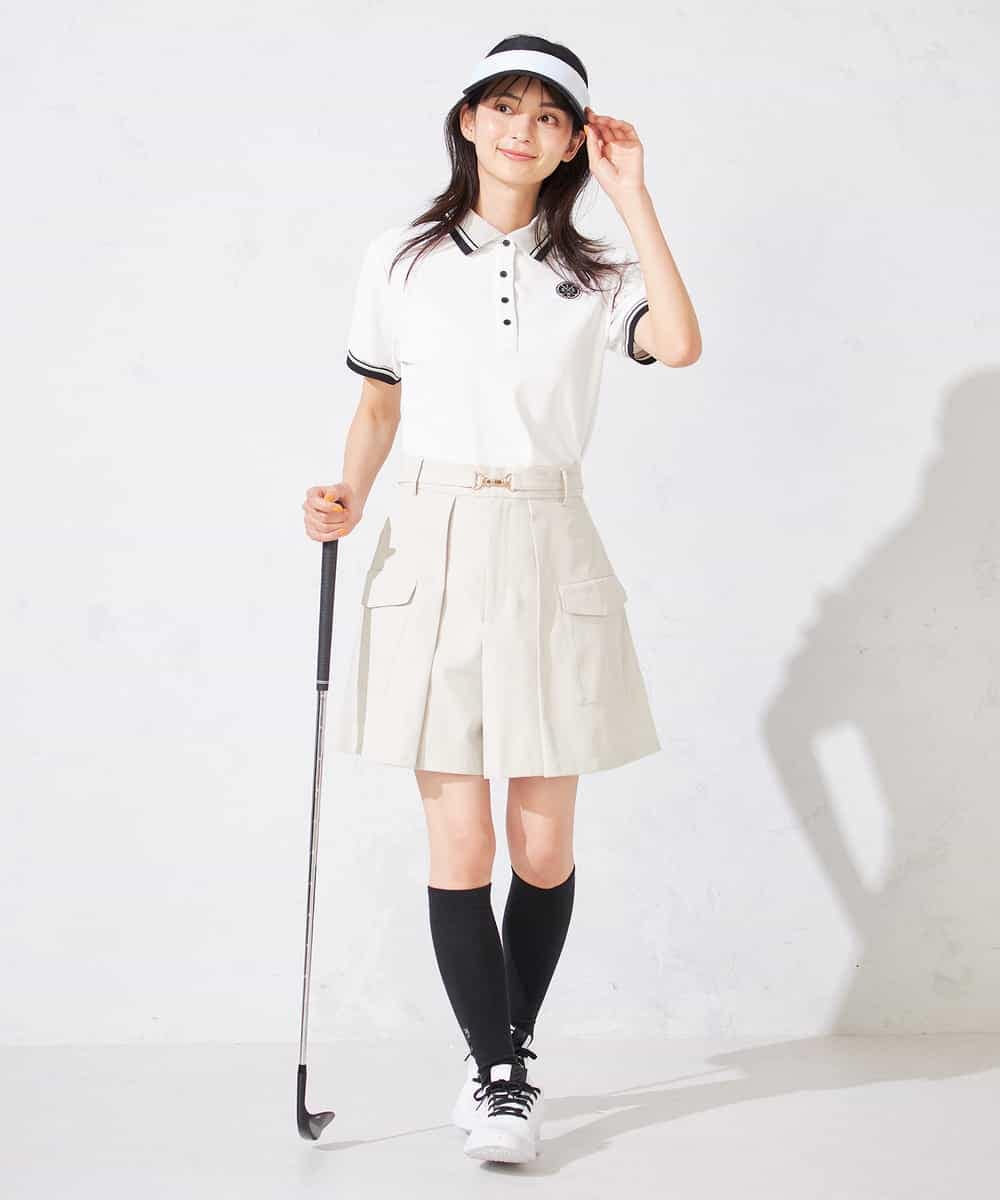 KKLTD11119 a.v.v(アー・ヴェ・ヴェ) レディースゴルフウエア/カーゴキュロットパンツ(ベルト2点SET) グレージュ