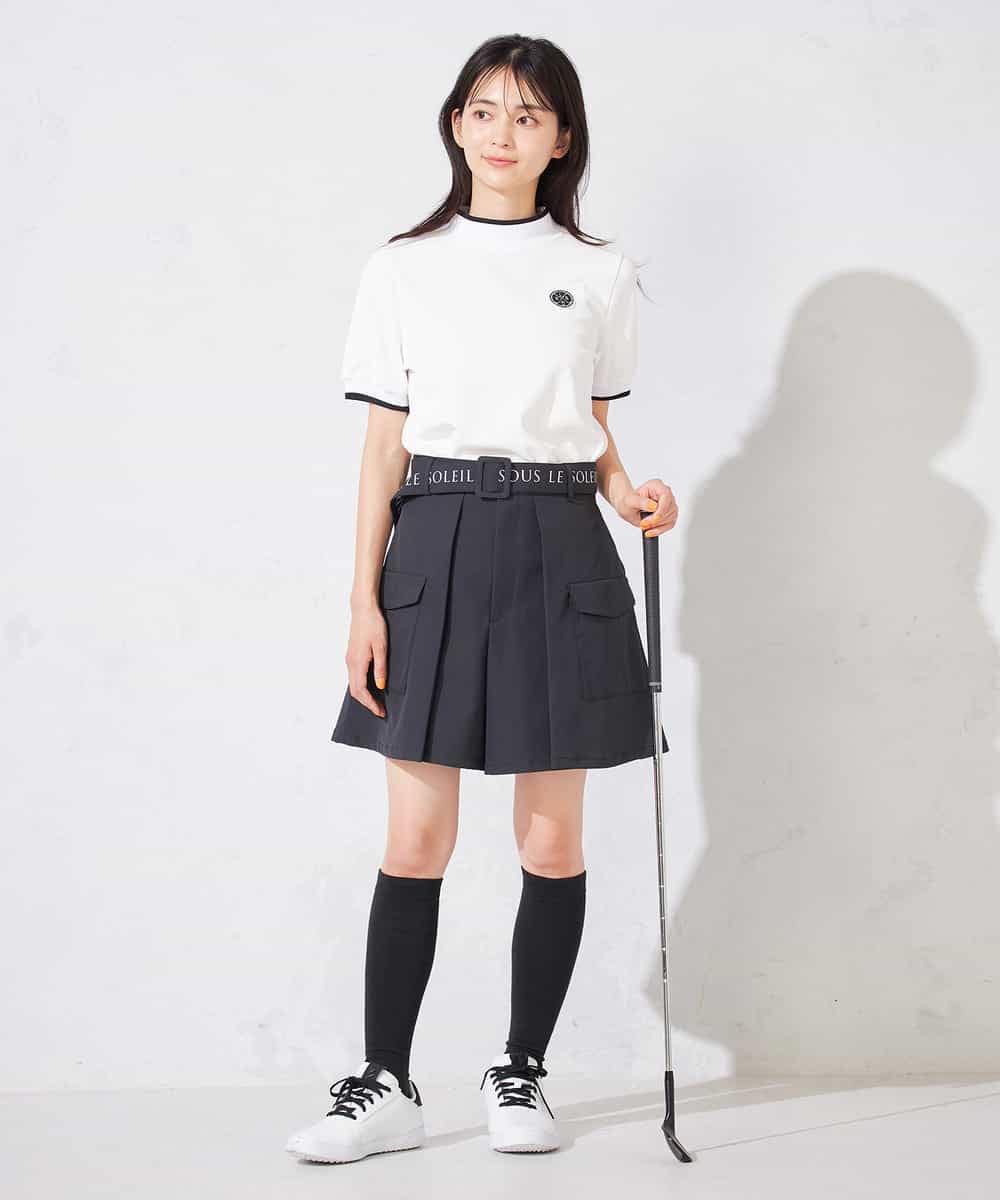 KKLTD11119 a.v.v(アー・ヴェ・ヴェ) レディースゴルフウエア/カーゴキュロットパンツ(ベルト2点SET) グレージュ
