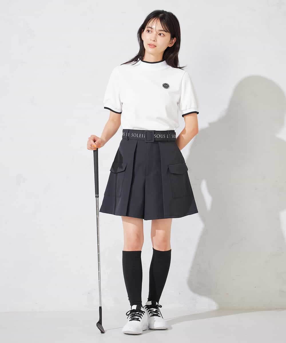 KKLTD11119 a.v.v(アー・ヴェ・ヴェ) レディースゴルフウエア/カーゴキュロットパンツ(ベルト2点SET) グレージュ
