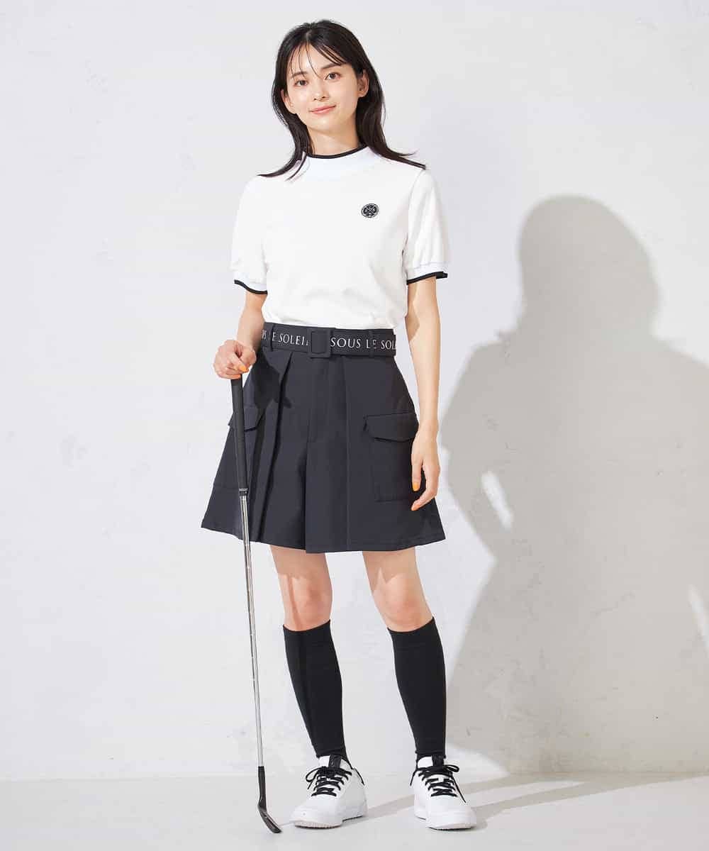 KKLTD11119 a.v.v(アー・ヴェ・ヴェ) レディースゴルフウエア/カーゴキュロットパンツ(ベルト2点SET) グレージュ