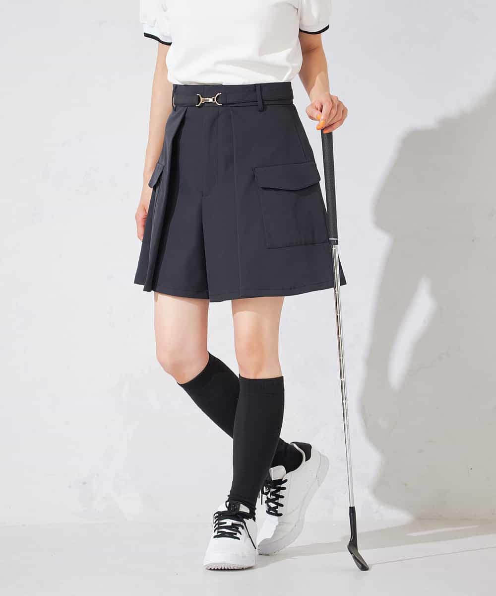 KKLTD11119 a.v.v(アー・ヴェ・ヴェ) レディースゴルフウエア/カーゴキュロットパンツ(ベルト2点SET) グレージュ