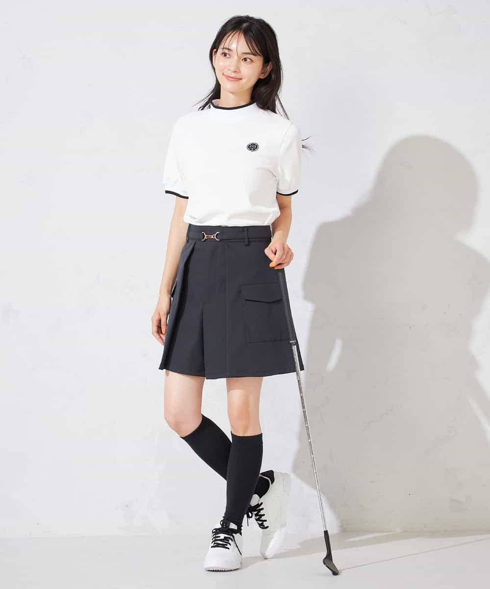 KKLTD11119 a.v.v(アー・ヴェ・ヴェ) レディースゴルフウエア/カーゴキュロットパンツ(ベルト2点SET) グレージュ