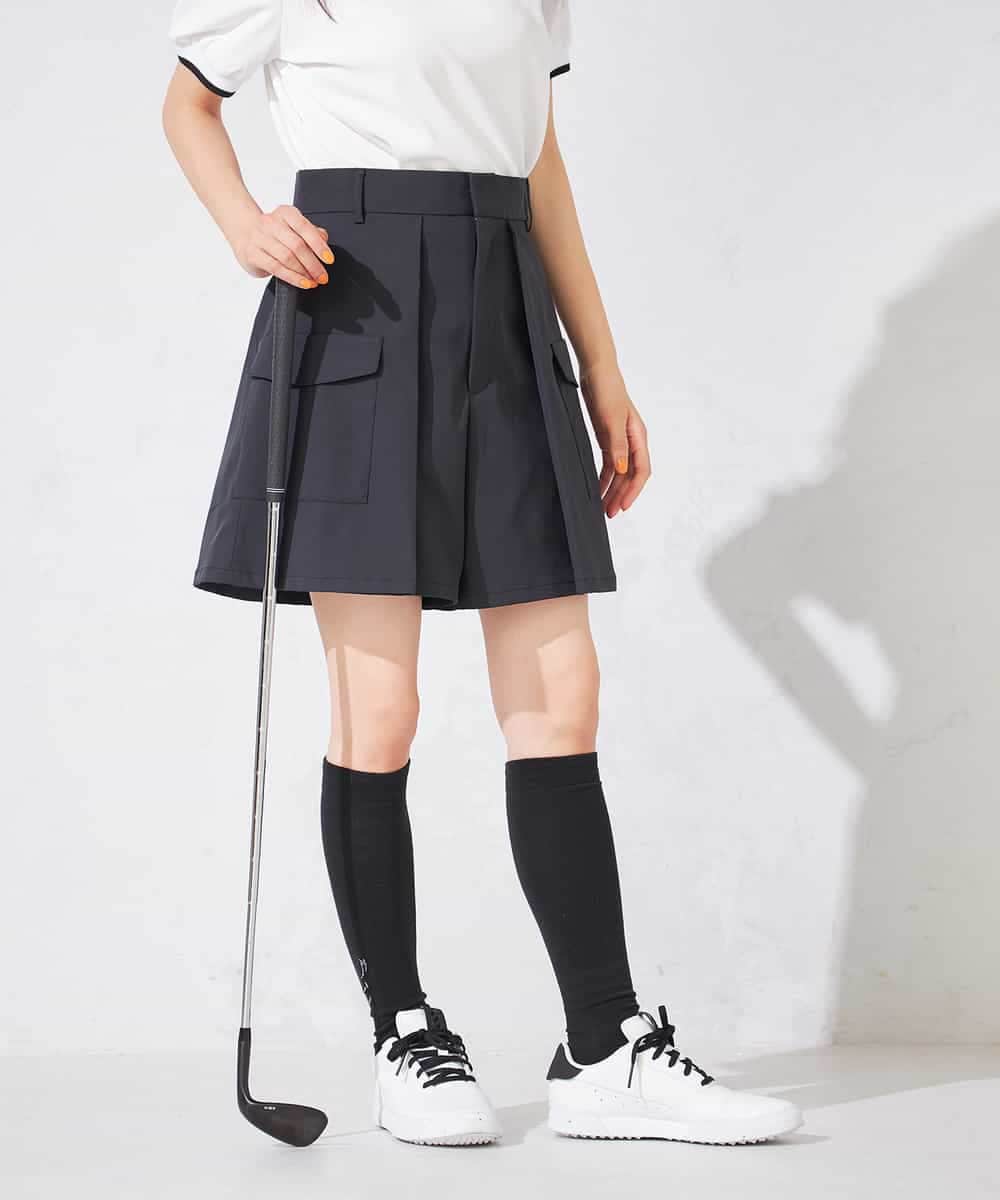 KKLTD11119 a.v.v(アー・ヴェ・ヴェ) レディースゴルフウエア/カーゴキュロットパンツ(ベルト2点SET) グレージュ
