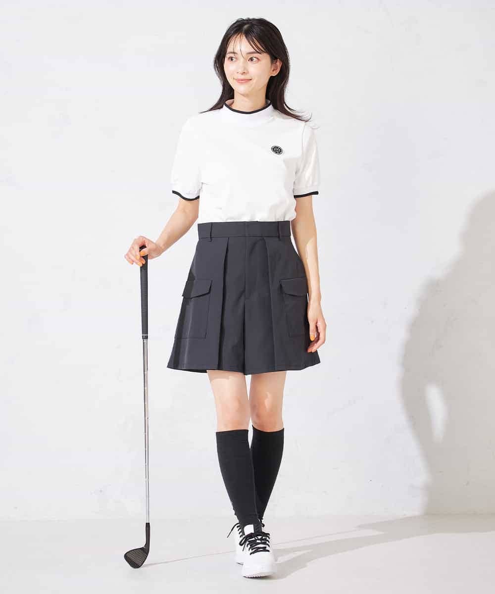 KKLTD11119 a.v.v(アー・ヴェ・ヴェ) レディースゴルフウエア/カーゴキュロットパンツ(ベルト2点SET) グレージュ