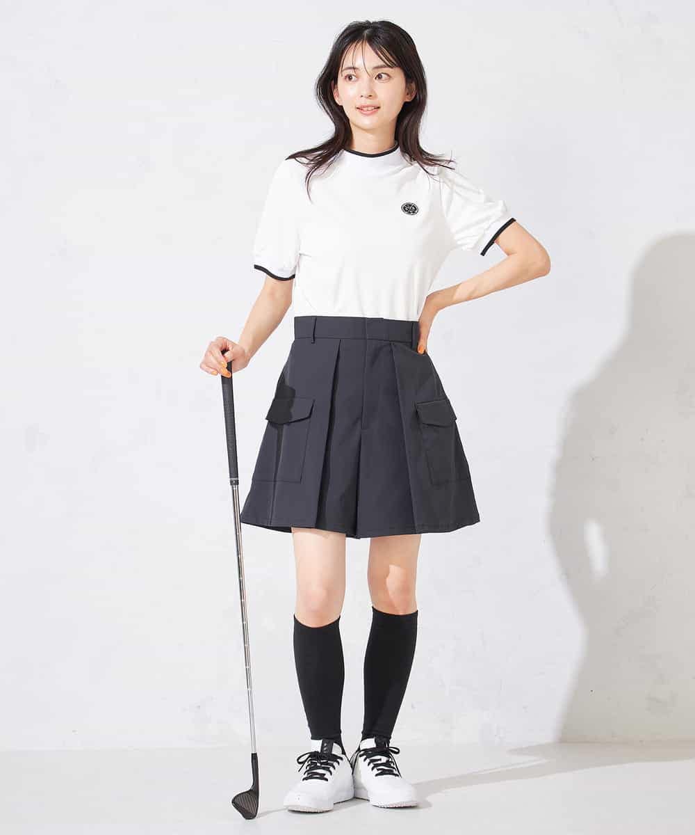 KKLTD11119 a.v.v(アー・ヴェ・ヴェ) レディースゴルフウエア/カーゴキュロットパンツ(ベルト2点SET) グレージュ