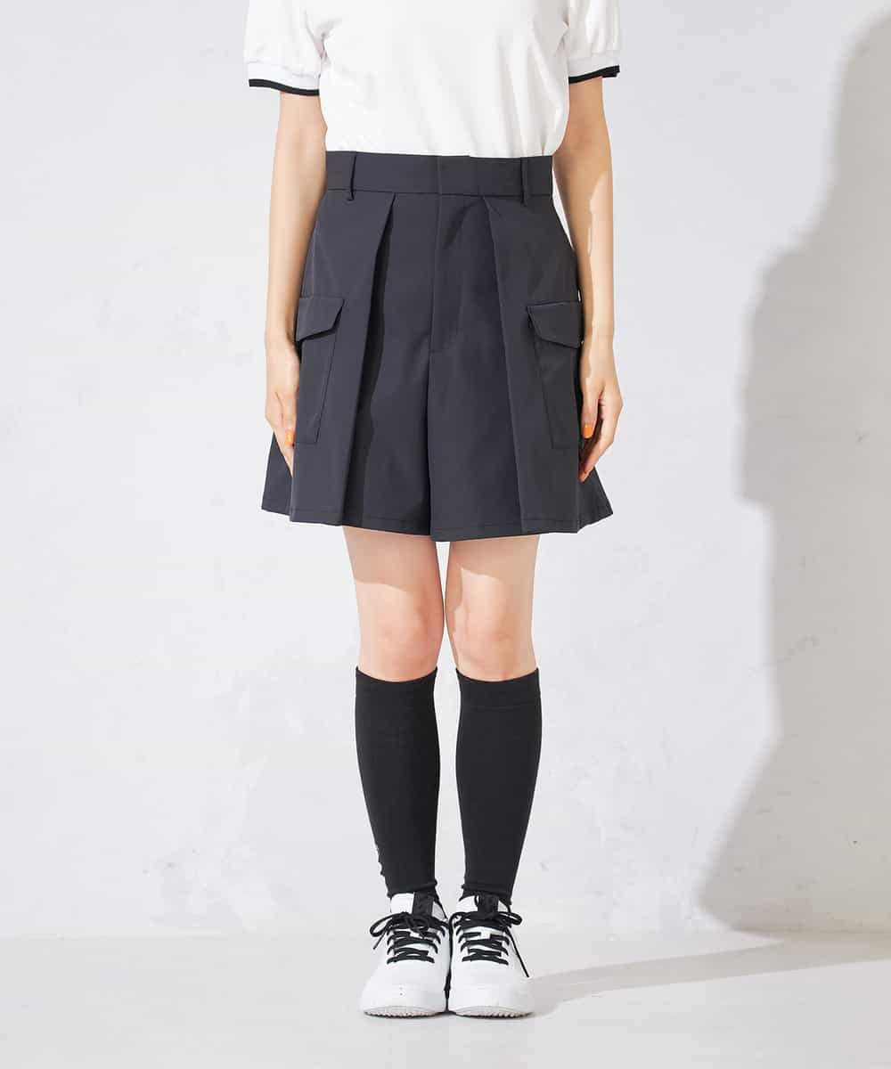 KKLTD11119 a.v.v(アー・ヴェ・ヴェ) レディースゴルフウエア/カーゴキュロットパンツ(ベルト2点SET) グレージュ