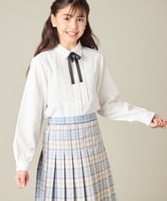 KQBBD01044 a.v.v KIDS(アー・ヴェ・ヴェ) [150-160]【卒服】リボンタイ付きピンタックブラウス ホワイト