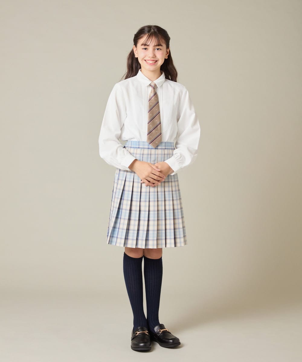 KQBBD01044 a.v.v KIDS(アー・ヴェ・ヴェ) [150-160]【卒服】リボンタイ付きピンタックブラウス ホワイト