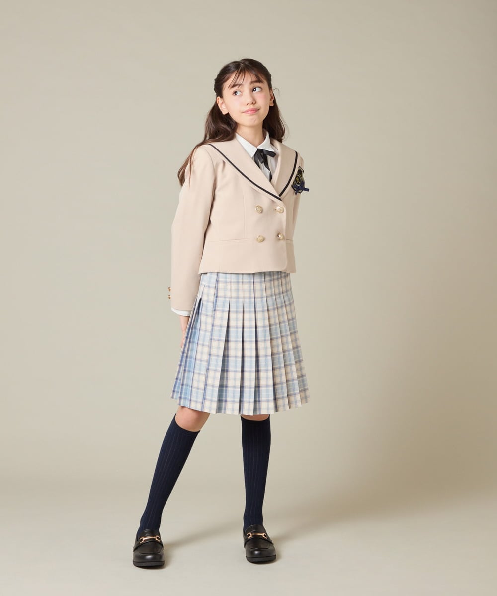 KQBBD01044 a.v.v KIDS(アー・ヴェ・ヴェ) [150-160]【卒服】リボンタイ付きピンタックブラウス ホワイト