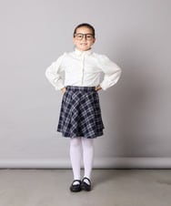 KQBCD01034 a.v.v KIDS(アー・ヴェ・ヴェ) [110-130]リボン付きカットソーブラウス ホワイト