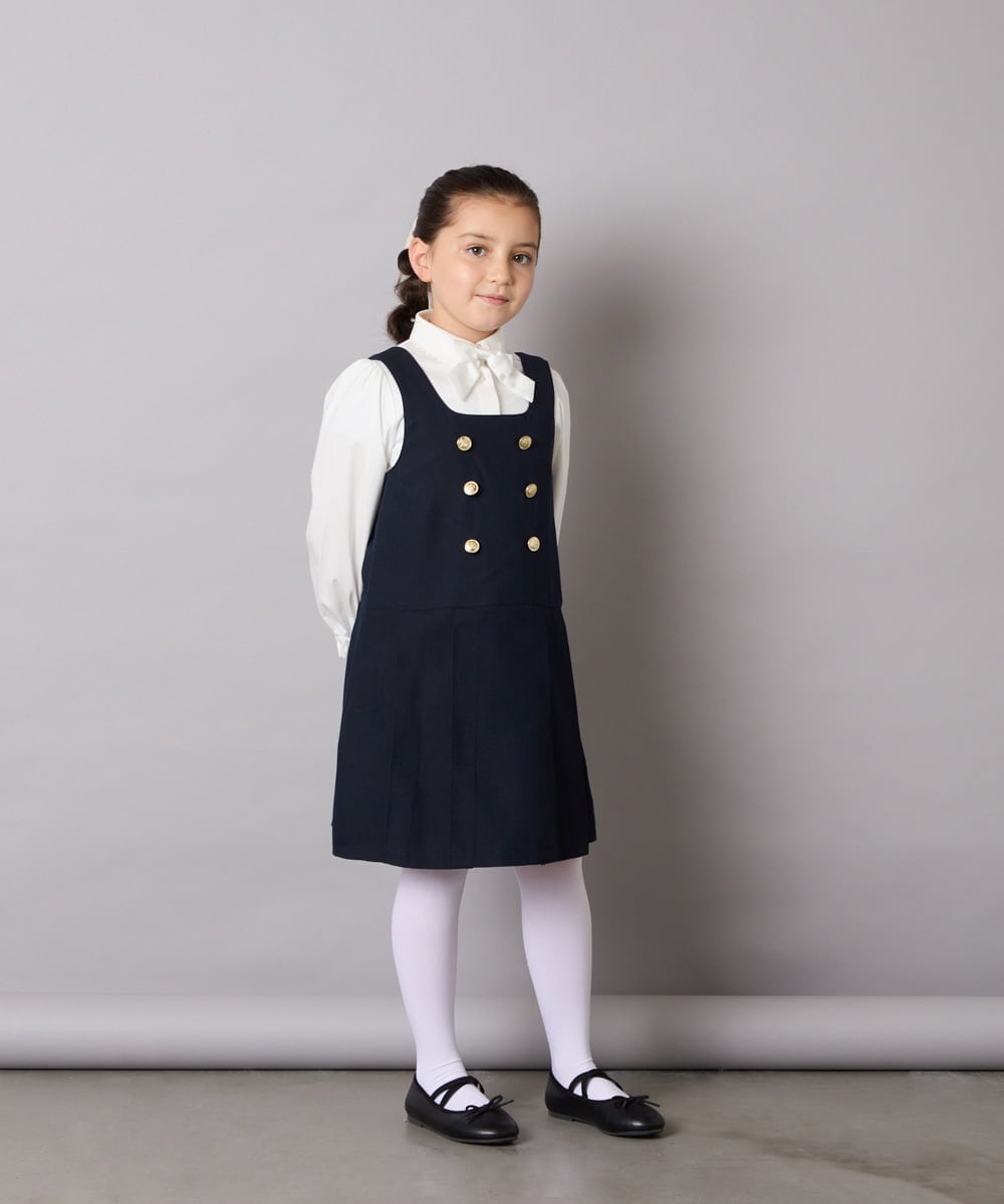 KQBCD01034 a.v.v KIDS(アー・ヴェ・ヴェ) [110-130]リボン付きカットソーブラウス ホワイト