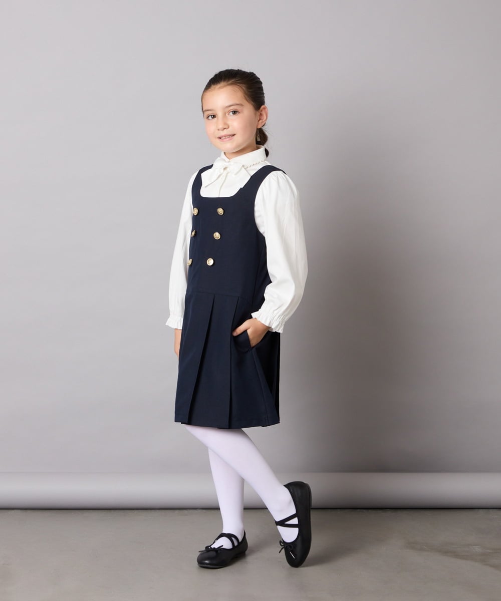 KQBCD01034 a.v.v KIDS(アー・ヴェ・ヴェ) [110-130]リボン付きカットソーブラウス ホワイト