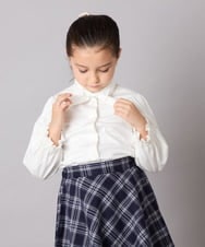 KQBCD01034 a.v.v KIDS(アー・ヴェ・ヴェ) [110-130]リボン付きカットソーブラウス ホワイト