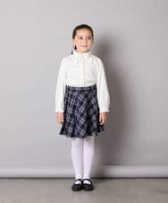 KQBCD01034 a.v.v KIDS(アー・ヴェ・ヴェ) [110-130]リボン付きカットソーブラウス ホワイト