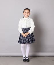 KQBCD01034 a.v.v KIDS(アー・ヴェ・ヴェ) [110-130]リボン付きカットソーブラウス ホワイト