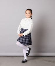 KQBCD01034 a.v.v KIDS(アー・ヴェ・ヴェ) [110-130]リボン付きカットソーブラウス ホワイト