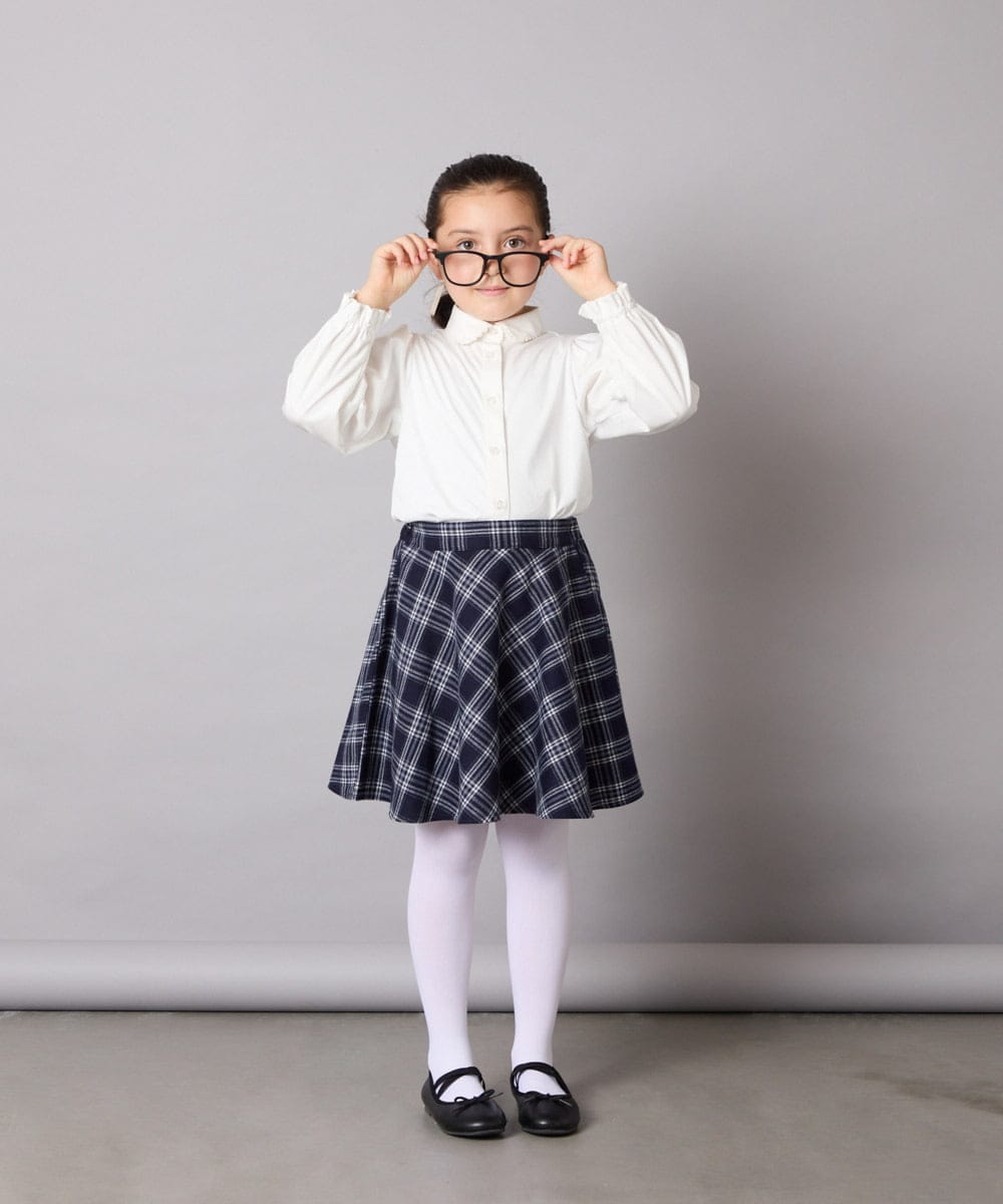 KQBCD01034 a.v.v KIDS(アー・ヴェ・ヴェ) [110-130]リボン付きカットソーブラウス ホワイト