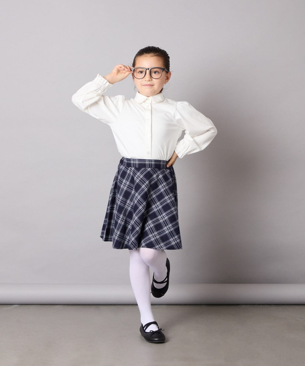 KQBCD01034 a.v.v KIDS(アー・ヴェ・ヴェ) [110-130]リボン付きカットソーブラウス ホワイト