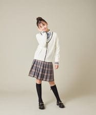 KQCBD01044 a.v.v KIDS(アー・ヴェ・ヴェ) [150-160]【卒服】配色ケーブルカーディガン ホワイト