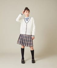 KQCBD01044 a.v.v KIDS(アー・ヴェ・ヴェ) [150-160]【卒服】配色ケーブルカーディガン ホワイト