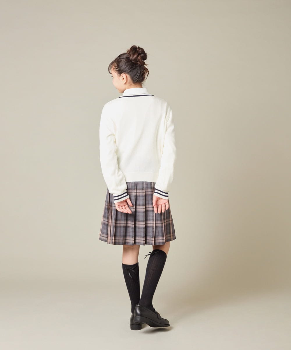 KQCBD01044 a.v.v KIDS(アー・ヴェ・ヴェ) [150-160]【卒服】配色ケーブルカーディガン ホワイト