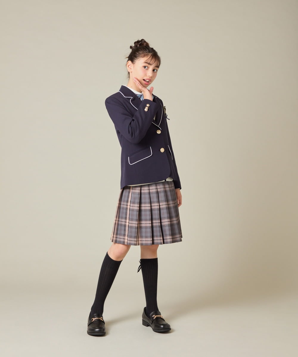 KQCBD01044 a.v.v KIDS(アー・ヴェ・ヴェ) [150-160]【卒服】配色ケーブルカーディガン ホワイト