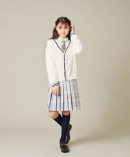 KQCBD01044 a.v.v KIDS(アー・ヴェ・ヴェ) [150-160]【卒服】配色ケーブルカーディガン ホワイト