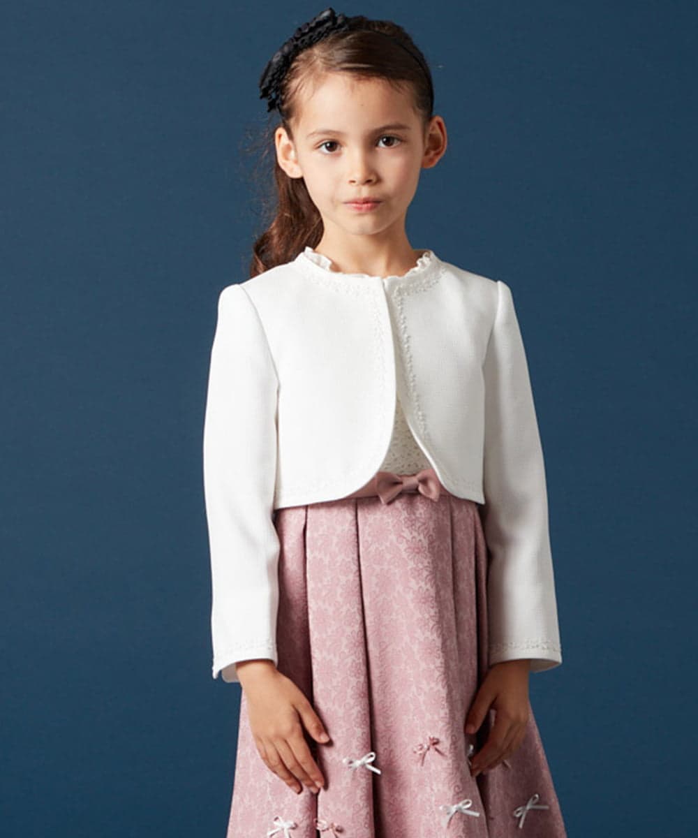 KQCCV01059 a.v.v KIDS(アー・ヴェ・ヴェ) [100-130]【セレモニー】ボレロカーディガン アイボリー