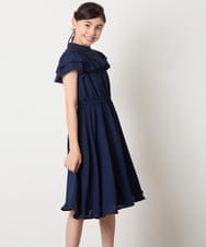KQEAD02089 a.v.v KIDS(アー・ヴェ・ヴェ) [100-160]レース切り替えフリルワンピース ネイビー