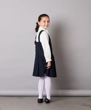 KQEAD04059 a.v.v KIDS(アー・ヴェ・ヴェ) [100-160]メタルボタンタックプリーツジャンスカ ネイビー