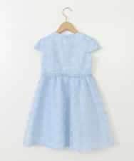 KQECA02129 a.v.v KIDS(アー・ヴェ・ヴェ) [100-130]【セレモニー】オーガンジーフラワー刺繍ワンピース ライトブルー