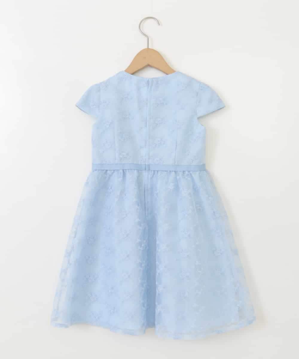 KQECA02129 a.v.v KIDS(アー・ヴェ・ヴェ) [100-130]【セレモニー】オーガンジーフラワー刺繍ワンピース ライトブルー