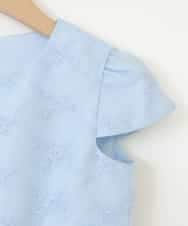 KQECA02129 a.v.v KIDS(アー・ヴェ・ヴェ) [100-130]【セレモニー】オーガンジーフラワー刺繍ワンピース ライトブルー