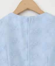 KQECA02129 a.v.v KIDS(アー・ヴェ・ヴェ) [100-130]【セレモニー】オーガンジーフラワー刺繍ワンピース ライトブルー