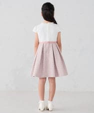 KQECD01129 a.v.v KIDS(アー・ヴェ・ヴェ) [110-130]【セレモニー/オケージョン/結婚式】フラワージャガードフィット＆フレアワンピース ピンク