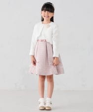 KQECD01129 a.v.v KIDS(アー・ヴェ・ヴェ) [110-130]【セレモニー/オケージョン/結婚式】フラワージャガードフィット＆フレアワンピース ピンク