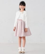 KQECD01129 a.v.v KIDS(アー・ヴェ・ヴェ) [110-130]【セレモニー/オケージョン/結婚式】フラワージャガードフィット＆フレアワンピース ピンク