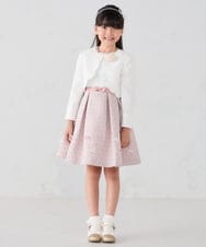 KQECD01129 a.v.v KIDS(アー・ヴェ・ヴェ) [110-130]【セレモニー/オケージョン/結婚式】フラワージャガードフィット＆フレアワンピース ピンク