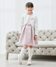 KQECD01129 a.v.v KIDS(アー・ヴェ・ヴェ) [110-130]【セレモニー/オケージョン/結婚式】フラワージャガードフィット＆フレアワンピース ピンク