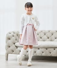 KQECD01129 a.v.v KIDS(アー・ヴェ・ヴェ) [110-130]【セレモニー/オケージョン/結婚式】フラワージャガードフィット＆フレアワンピース ピンク