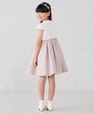 KQECD01129 a.v.v KIDS(アー・ヴェ・ヴェ) [110-130]【セレモニー/オケージョン/結婚式】フラワージャガードフィット＆フレアワンピース ピンク