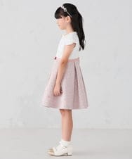 KQECD01129 a.v.v KIDS(アー・ヴェ・ヴェ) [110-130]【セレモニー/オケージョン/結婚式】フラワージャガードフィット＆フレアワンピース ピンク