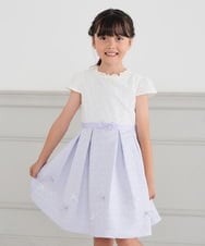 KQECD01129 a.v.v KIDS(アー・ヴェ・ヴェ) [110-130]【セレモニー/オケージョン/結婚式】フラワージャガードフィット＆フレアワンピース ラベンダー