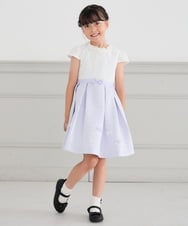 KQECD01129 a.v.v KIDS(アー・ヴェ・ヴェ) [110-130]【セレモニー/オケージョン/結婚式】フラワージャガードフィット＆フレアワンピース ラベンダー