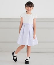 KQECD01129 a.v.v KIDS(アー・ヴェ・ヴェ) [110-130]【セレモニー/オケージョン/結婚式】フラワージャガードフィット＆フレアワンピース ラベンダー