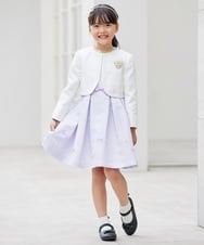 KQECD01129 a.v.v KIDS(アー・ヴェ・ヴェ) [110-130]【セレモニー/オケージョン/結婚式】フラワージャガードフィット＆フレアワンピース ラベンダー